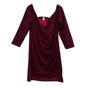 Red Sweetheart Neckline Dress Bodycon Sexy Shirring Above Knee Stretch Size 2XL